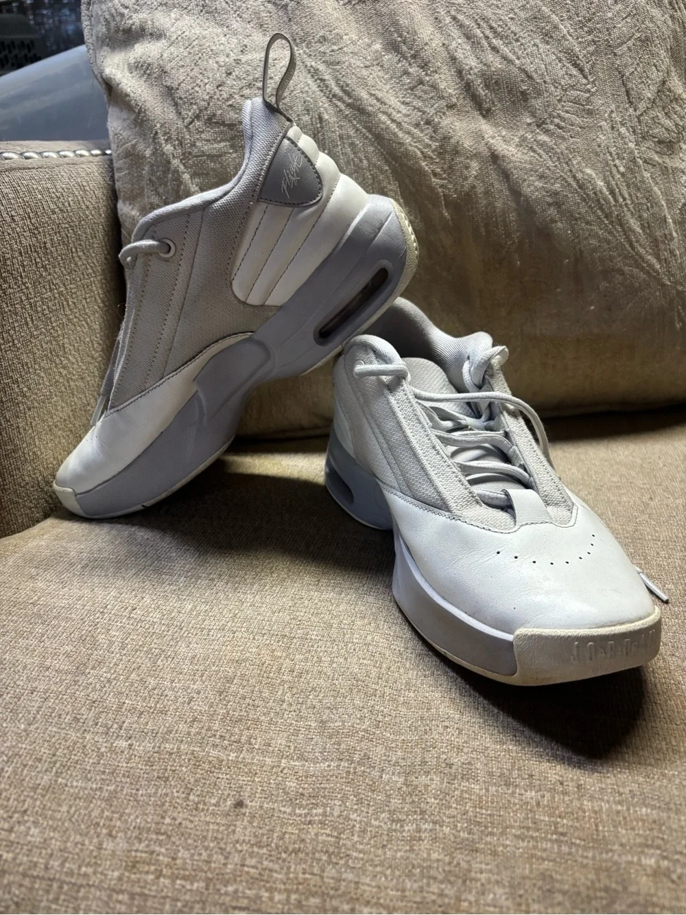 Jordan Women's Athletic Sneakers in Light Gray and White